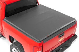 Chevrolet Silverado 2500 HD Soft Tri-Fold Bed Cover - Rough Country - Tri-Fold Vinyl - '07-'14 Chevrolet Silverado 2500 HD Soft Tri-Fold Bed Cover - Rough Country - Tri-Fold Vinyl - '07-'14